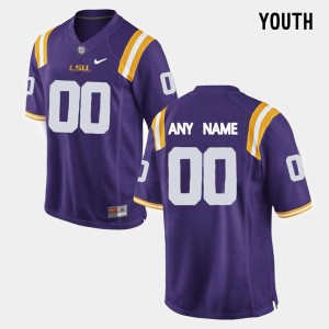 Youth Tigers #00 Custom Purple Throwback Official Jersey 595180-654