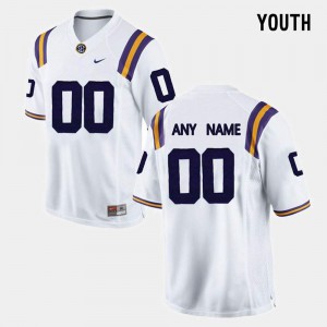 Youth Louisiana State Tigers #00 Custom White US Flag Fashion Stitched Jersey 139936-340