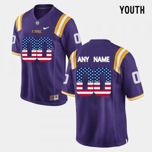 Youth Louisiana State Tigers #00 Custom Purple Player Jerseys 188744-995