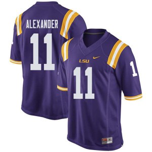 Men Louisiana State Tigers #11 Terrence Alexander Purple Embroidery Jerseys 955643-463