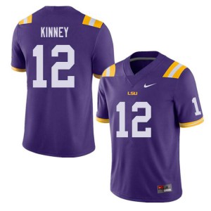 Men LSU Tigers #12 Walker Kinney Purple Stitched Jerseys 695539-576