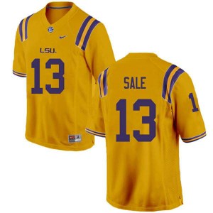 Men LSU Tigers #13 Andre Sale Gold Stitch Jerseys 553801-969
