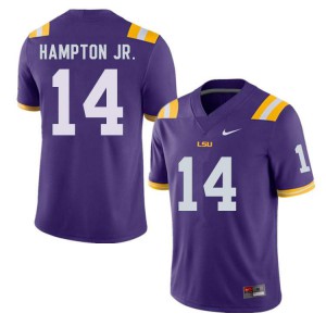 Men Tigers #14 Maurice Hampton Jr. Purple Embroidery Jersey 176917-408