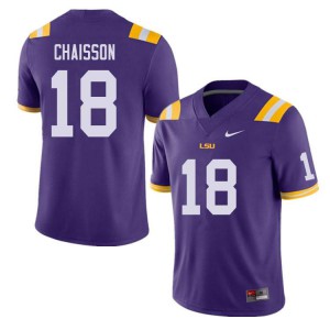 Mens Louisiana State Tigers #18 K'Lavon Chaisson Purple College Jersey 813304-182