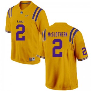 Men Tigers #2 Dwight McGlothern Gold Stitched Jerseys 490762-793