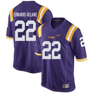 Mens Tigers #22 Clyde Edwards-Helaire Purple NCAA Jersey 987017-100