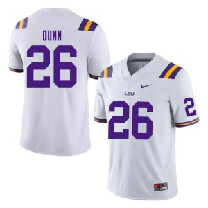 Mens Louisiana State Tigers #26 Keenen Dunn White Stitch Jerseys 228845-298