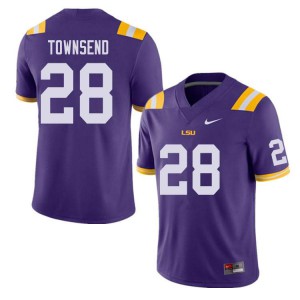 Mens Tigers #28 Clyde Townsend Purple Embroidery Jersey 503579-945