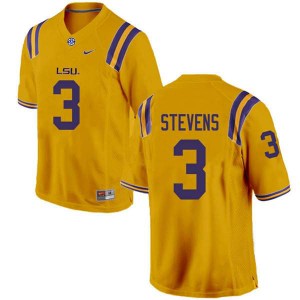 Men's LSU Tigers #3 JaCoby Stevens Gold Stitched Jerseys 383483-747