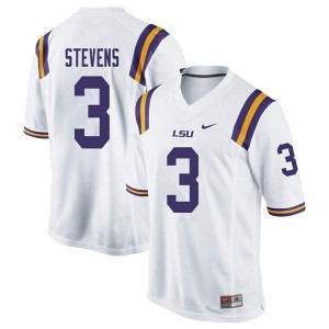 Men LSU #3 JaCoby Stevens White Official Jersey 686383-390