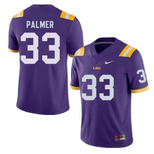 Men's LSU #33 Trey Palmer Purple High School Jerseys 465289-480