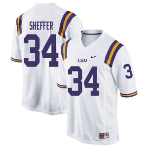 Men's LSU #34 Zach Sheffer White Stitch Jerseys 898708-616