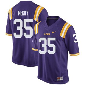 Mens Louisiana State Tigers #35 Wesley McKoy Purple Embroidery Jersey 471659-728