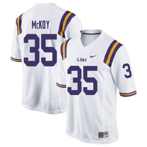 Men Louisiana State Tigers #35 Wesley McKoy White Stitch Jerseys 972458-362