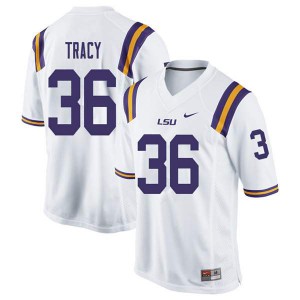 Men Louisiana State Tigers #36 Cole Tracy White Embroidery Jersey 784469-660