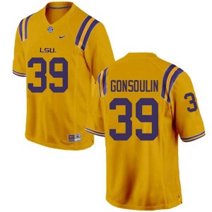 Men LSU Tigers #39 Jack Gonsoulin Gold College Jerseys 414615-245