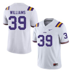 Men's Tigers #39 Mike Williams White College Jersey 337586-686