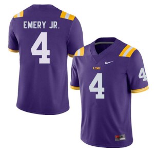 Men's Louisiana State Tigers #4 John Emery Jr. Purple Stitched Jersey 931778-215