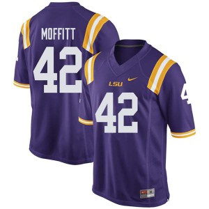 Men's LSU Tigers #42 Aaron Moffitt Purple Embroidery Jersey 328668-650