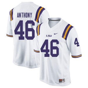 Men's Louisiana State Tigers #46 Andre Anthony White Embroidery Jerseys 809115-609