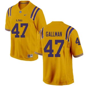 Mens Louisiana State Tigers #47 Trey Gallman Gold High School Jersey 472073-454