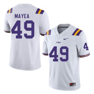 Mens Louisiana State Tigers #49 Jansen Mayea White Stitch Jerseys 221820-347