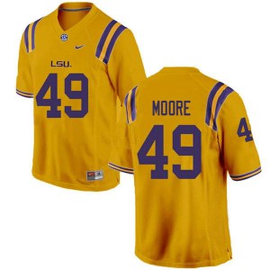 Mens LSU #49 Travez Moore Gold NCAA Jerseys 139876-829