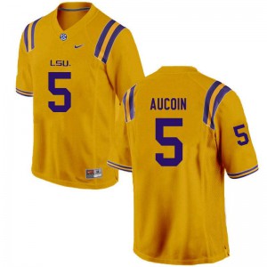 Men LSU Tigers #5 Alex Aucoin Gold Player Jersey 722404-168