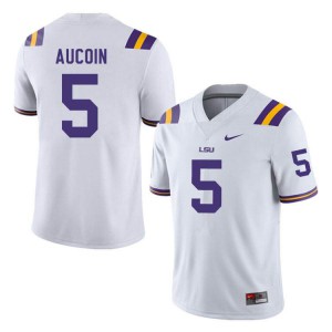 Mens Tigers #5 Alex Aucoin White NCAA Jersey 451048-735