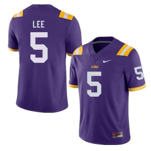 Mens LSU #5 Devonta Lee Purple Player Jersey 934111-908