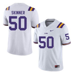Men LSU Tigers #50 Quentin Skinner White Football Jerseys 553630-446