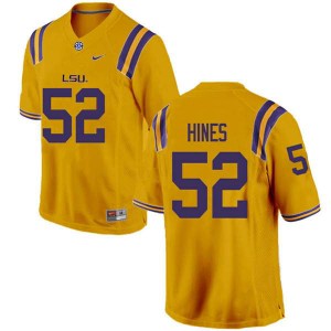 Men LSU Tigers #52 Chasen Hines Gold Official Jersey 503624-269