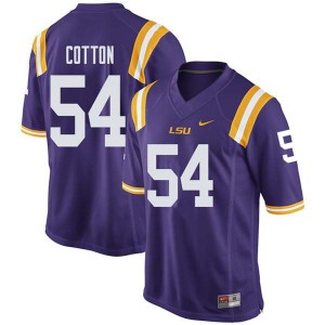 Men LSU #54 Davin Cotton Purple Embroidery Jerseys 102870-827