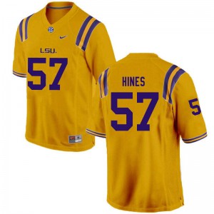 Mens Louisiana State Tigers #57 Chasen Hines Gold Embroidery Jerseys 973452-307