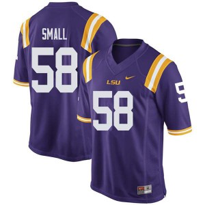 Mens LSU #58 Jared Small Purple NCAA Jerseys 125105-981