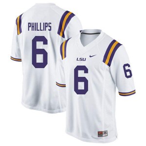 Men's Tigers #6 Jacob Phillips White College Jersey 553051-441