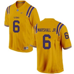 Men's Louisiana State Tigers #6 Terrace Marshall Jr. Gold NCAA Jerseys 781911-129