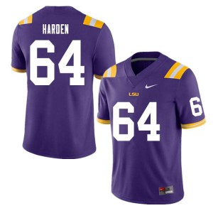 Men's Tigers #64 Austin Harden Purple Stitched Jerseys 260731-558