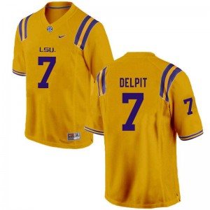 Men Louisiana State Tigers #7 Grant Delpit Gold Player Jersey 840308-560