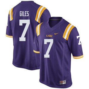 Mens Louisiana State Tigers #7 Jonathan Giles Purple Stitched Jerseys 651715-698