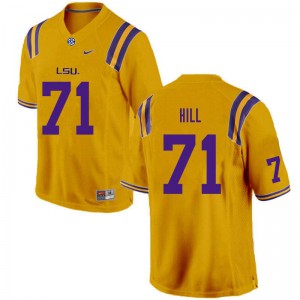 Mens Tigers #71 Xavier Hill Gold Official Jersey 318952-120