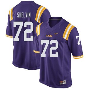 Men's Louisiana State Tigers #72 Tyler Shelvin Purple NCAA Jersey 483159-428