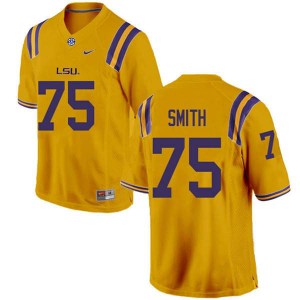 Men's LSU Tigers #75 Michael Smith Gold College Jersey 957780-294