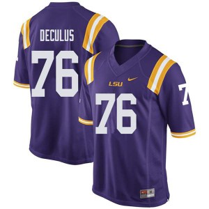 Men Louisiana State Tigers #76 Austin Deculus Purple Embroidery Jersey 941771-247