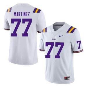 Men LSU #77 Marlon Martinez White Embroidery Jerseys 241496-923