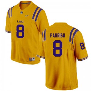 Mens Louisiana State Tigers #8 Peter Parrish Gold High School Jerseys 843671-121