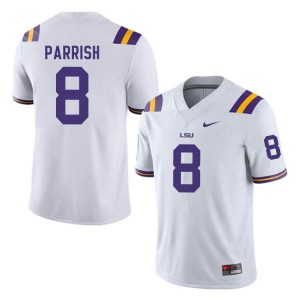 Mens LSU #8 Peter Parrish White Stitched Jersey 145308-614