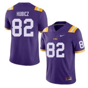 Mens LSU #82 Brandon Hubicz Purple Stitched Jersey 211674-497