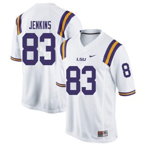 Mens LSU Tigers #83 Jaray Jenkins White College Jersey 409826-340