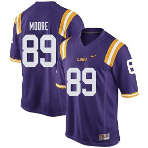 Mens LSU Tigers #89 Derian Moore Purple NCAA Jersey 682993-544